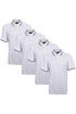 4 Pack Mens Tipping Plain Polo Collar Pique Shirt