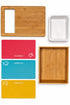 Bamboo Chopping Board with Storage Drawers & Colour-Coded Mats