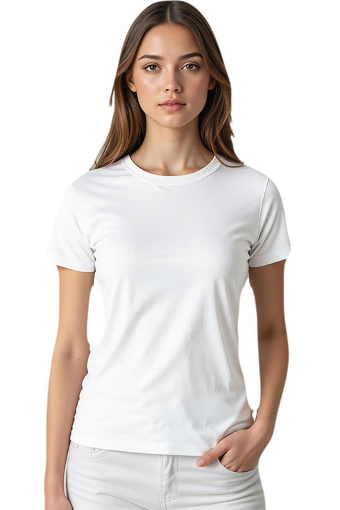 7 Pack Women's Plain Poly-cotton T-Shirts