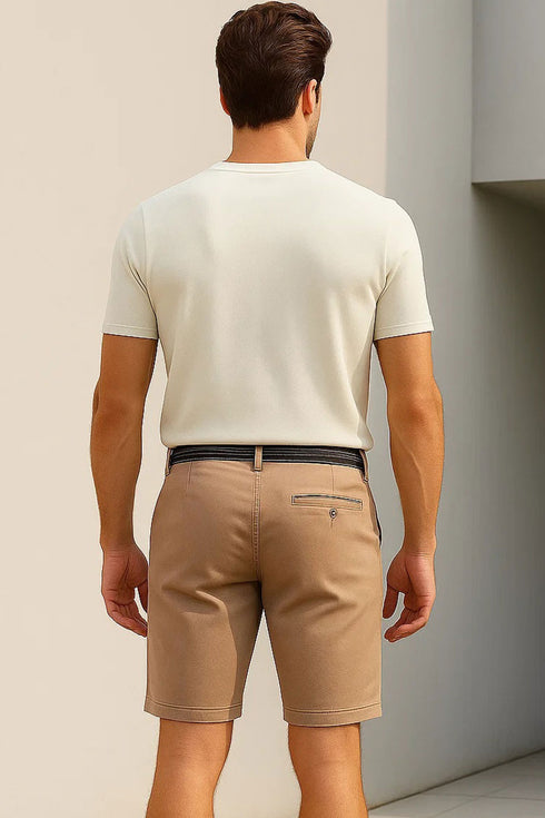 True Face Belted Chino Cotton Shorts