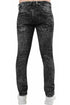 Mens Black Wash Biker Jeans