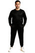 Men's Polyester Tracksuit Set – Plain Pullover Sweatshirt & Joggers