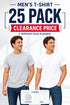 25 Pack Mens Plain T-Shirts Grey White Mixed Sizes - From 79p Per Unit
