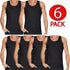 6 Pack Men's Plain Polycotton Sleeveless Vest – Soft, Lightweight, Print-Friendly Gym Tank Top