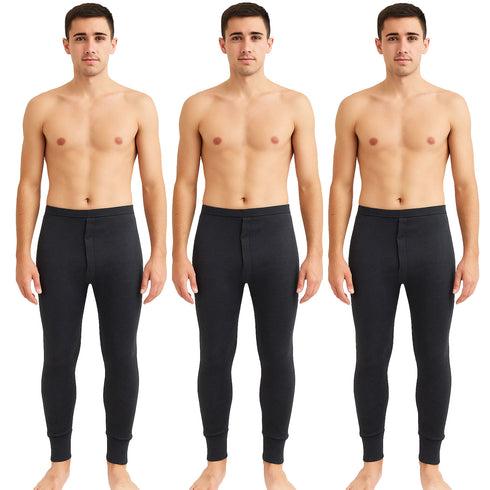 3 Pack Mens Long Johns Thermal Trousers
