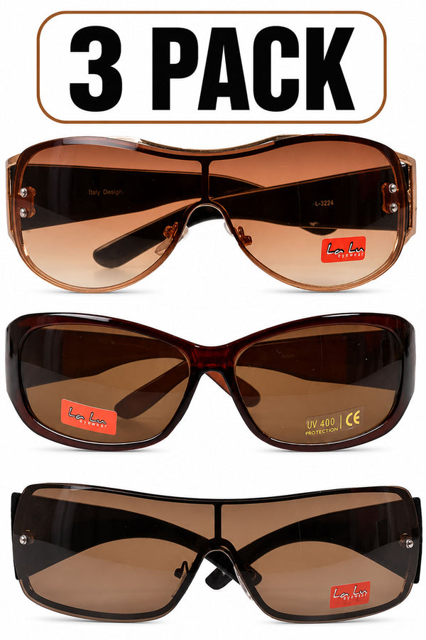 3 Pack Women’s Assorted Sunglasses | UV400 Fashion Glasses