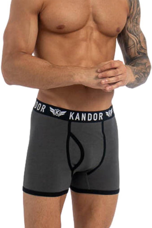 5 Pack Kandor Men’s Boxer Briefs Multipack – Cotton Stretch Underwear with Modern Prints & Solid Colors