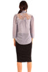 Women's Button-Up Blouse with Lace Shoulders