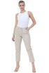 Women’s Beige Cropped Pants – Slim Fit Ankle Length Trousers