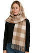 Women’s Checked Winter Scarf – Soft Tartan Blanket Wrap with Tassels