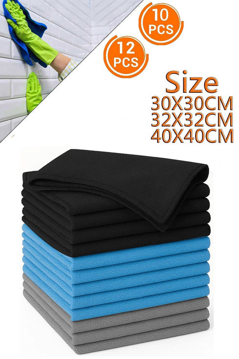 Microfiber Cleaning Cloths – Ultra Soft, Lint-Free Towels for Car, Home & Kitchen | Multi-Color Pack