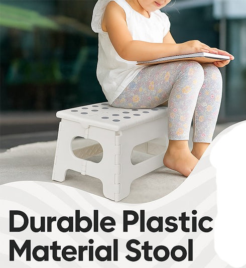 Foldable Plastic Step Stool with Non-Slip Surface