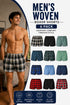 6 Pack Men's Check Woven Cotton Boxers