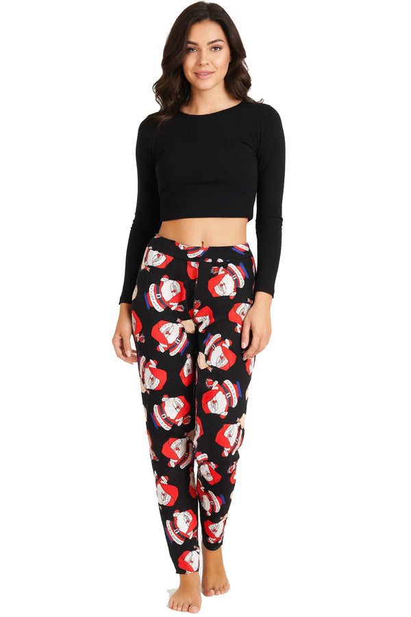 Womens Christmas Santa Print Pajama