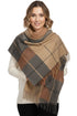 Women’s Checked Winter Scarf – Soft Tartan Blanket Wrap with Tassels