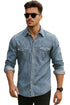 Mens Cotton Denim Long Sleeve Shirt