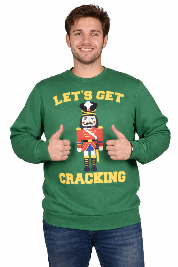 Christmas Fleece Jumper Sweatshirt Cracking