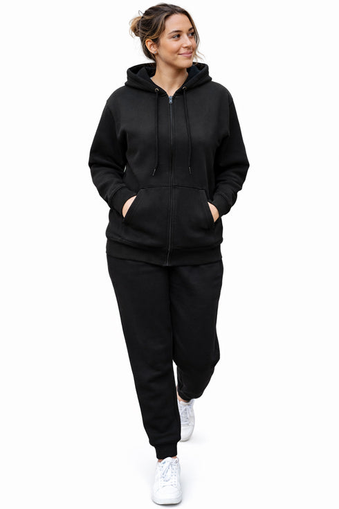 Women’s Hooded Tracksuit Set – Zip Up Hoodie & Joggers Lounge-wear Set