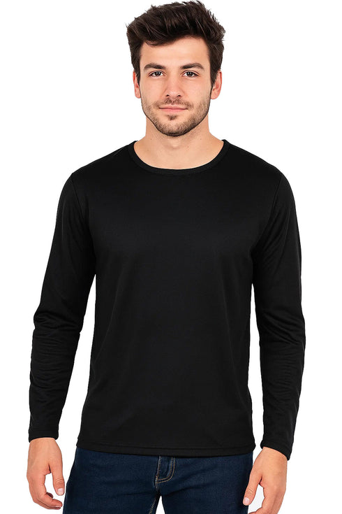 Men’s Quick Dry Polyester Long Sleeve T-Shirt – Lightweight Breathable Sports & Gym Top