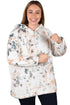 Unisex Oversized Floral Blanket Hoodie - Thin