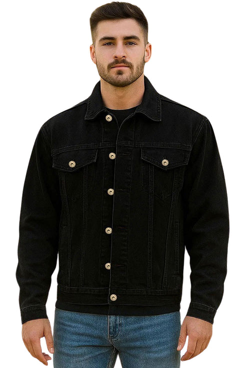 Mens Casual Denim Jacket Long Sleeve