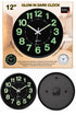 Quartz Glow in the Dark Wall Clock - 12 Inch
