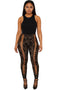 Lace Eyelet Detail Skinny Trousers