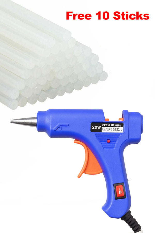Hot Melt Glue Gun with 10 Glue Sticks – Quick Heating, Anti-Drip, DIY Craft & Repair Tool