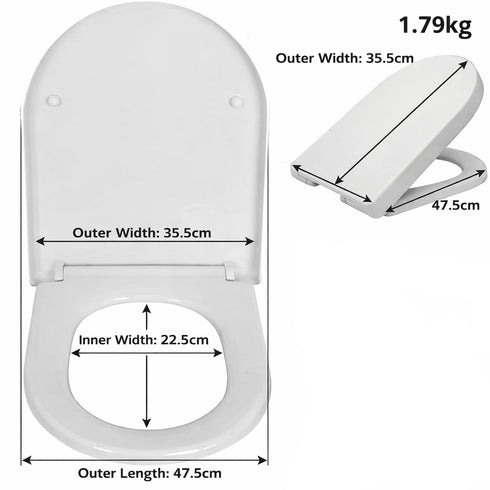 Soft Close D Shaped Toilet Seat