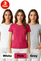 3 Pack Womens Plain Crew Neck T-Shirts