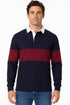 Men’s Long Sleeve Single Striped Rugby Polo Shirt