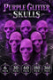 Purple Glitter Skull Decorations Multi Pack – Halloween Party Table and Shelf Decor