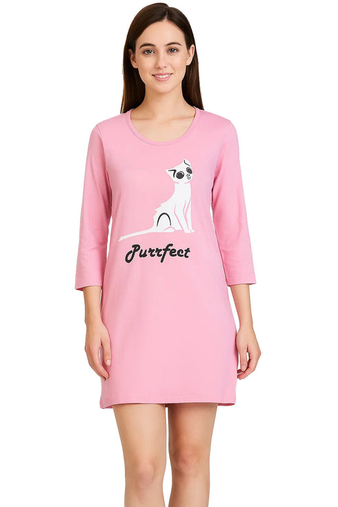 Women's Long Sleeve Cotton Night Shirts