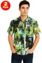 2 Pack Mens Beach Theme Hawaiian Shirts