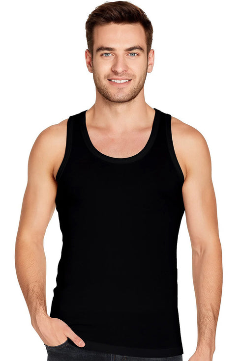7 Pack Mens Plain Cotton Summer Vest - Assorted