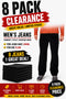 8 Pack Men’s Black Mixed Lined & Plain Jeans - From £5.62 Per Unit