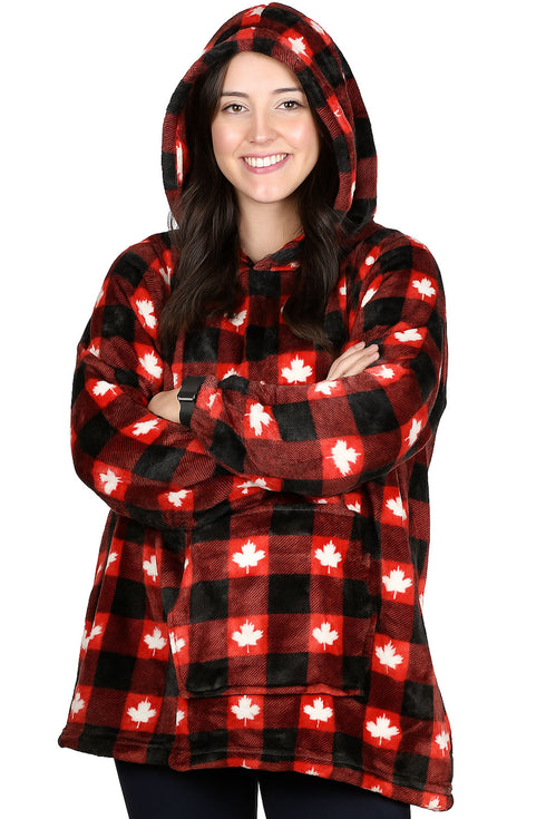 Blanket Oversized Hoodie Red - Leaf - Thin