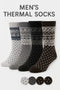 Men’s Winter Thermal Socks – Warm Fleece Lined Knitted Grip Socks with Stylish Nordic Pattern