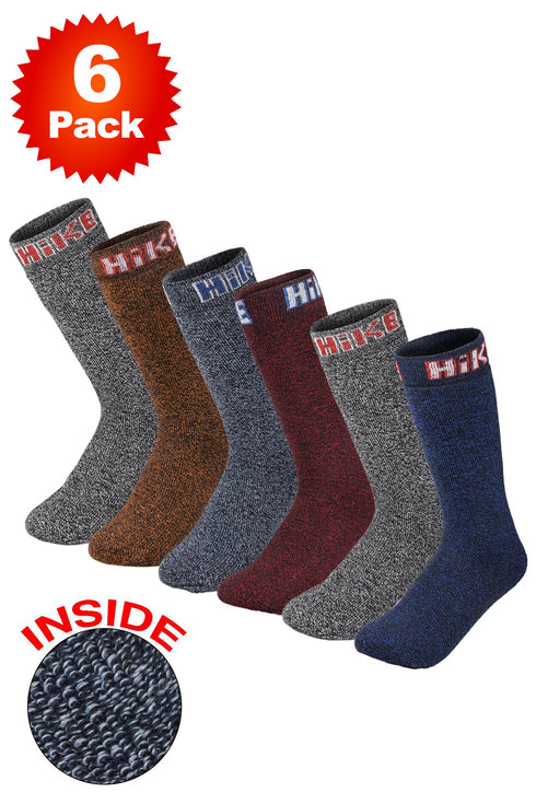 Mens Hike Assorted Socks - 6/12 Pack