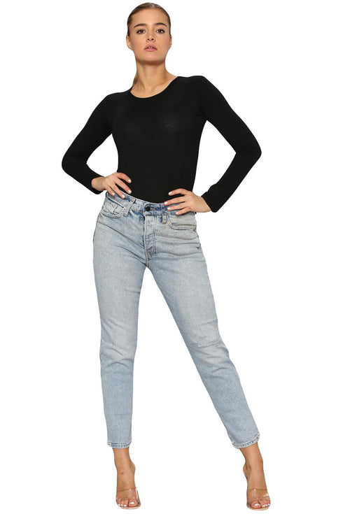 Women's Light Wash Mid Rise Jeans