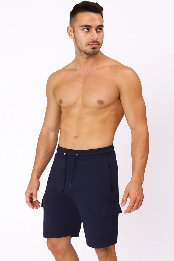 Mens Fleece Cargo Shorts