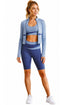 3 Piece Women’s Activewear Set with Sports Bra, Jacket & Cycling Shorts