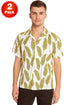 2 Pack Mens Yellow Hawaiian Shirts - S