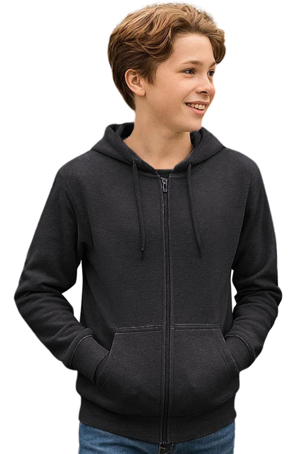 Kids Unisex Plain Zip up Hoodie - Same Cord