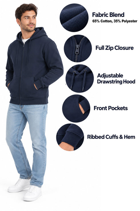 Men's Cotton Blend Zipper Hoodie