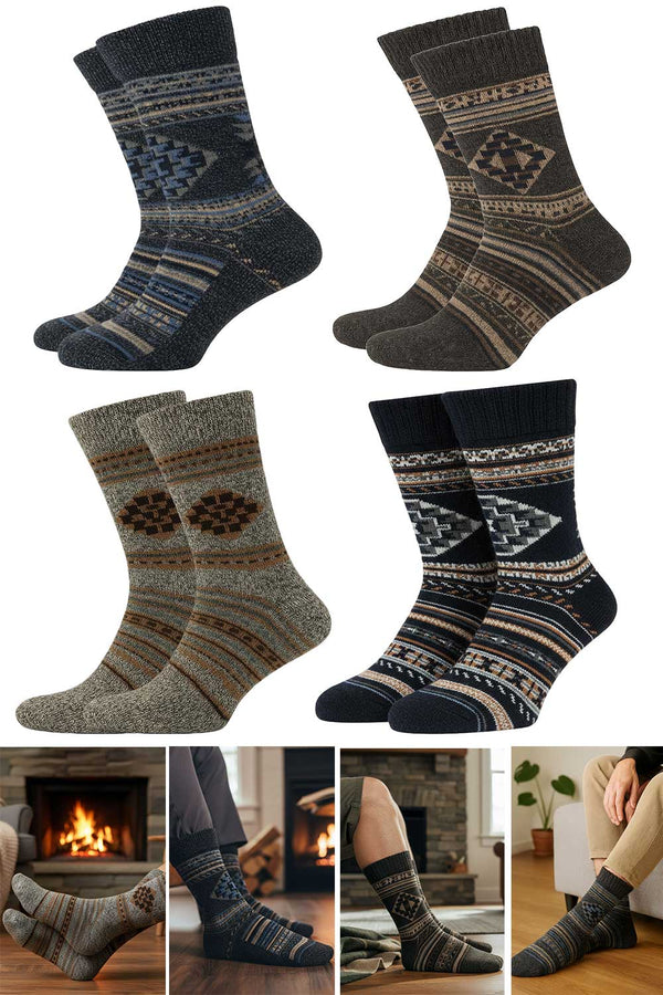 Men's Warm Wool Thermal Socks – Thick, Cozy Winter Socks for Cold Weather