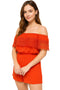 Womens Lace Detail Off Shoulder Playsuit