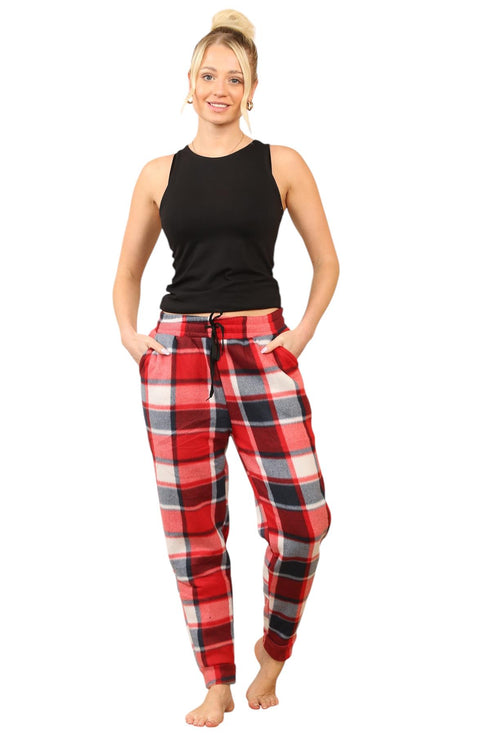 Women’s Plaid Thermal Pajama Bottoms – 25 or 50 Pack