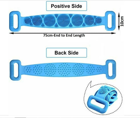 Silicone Double Side Body Scrubber Belt - 1/2 Pack