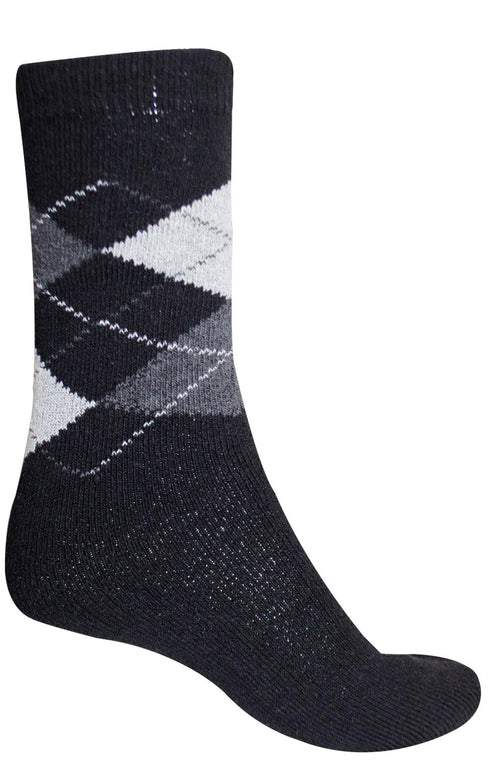 Assorted Mens Polycotton Thermal Socks - Pack of 12